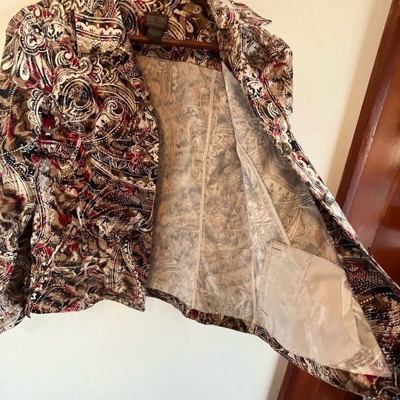 Additions by CHICO’s Cotton Paisley Blazer Lightweight Jacket Sz 0 USA XS (4/6) - Picture 7 of 12